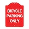 Signmission Designer Series Sign-Bicycle Parking Only, Red & White Aluminum Sign, 18" x 24", RW-1824-24318 A-DES-RW-1824-24318 - alternate 1